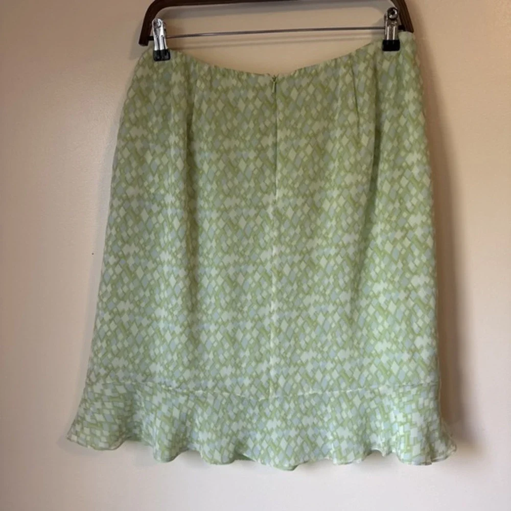 Cynthia‎ Howie Womens Silk Skirt Ruffle Fairycore Size 14P Green Whimsical NWT